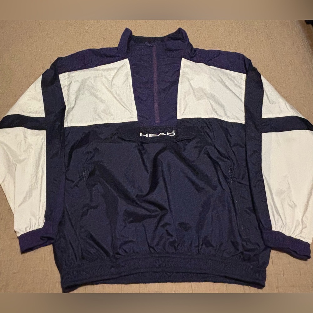 Head Sportswear Windbreaker Tennis Jacket Vintage 80s, Purple, Size XL
